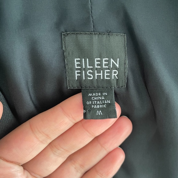 Eileen Fisher wool stretch long open front cardigan in black M - Picture 8 of 9